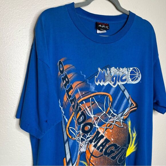 Vintage 90s America's Favorites Magic Johnson Orlando Magic T Shirt Large HOLES - Picture 2 of 16